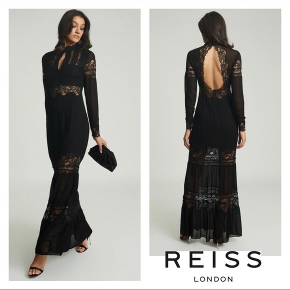 Miranda floral lace-trimmed crepe maxi dress - Used once